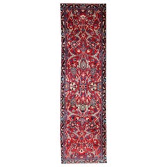 Wool Runner Rug Handmade Carpet Floral Oriental Red Blue Traditional Rug