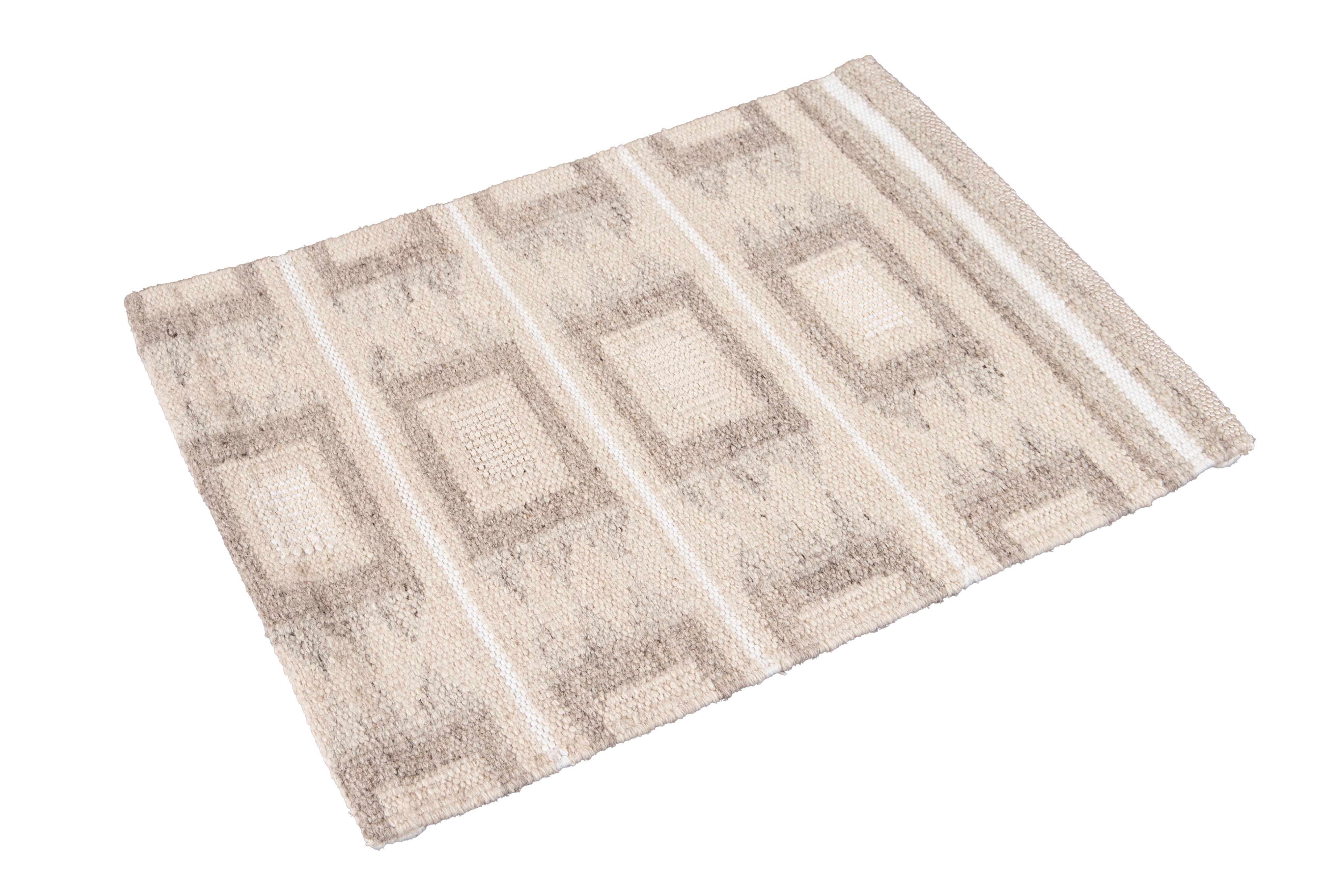 Wool Scandinavian style Kilim custom rug. Custom sizes and colors made-to-order.

Material: Wool 
Lead time: Approx. 15-20 weeks Available
Colors: Custom colors and styles available made in India.
The price listed is for an 8' x 10' rug.