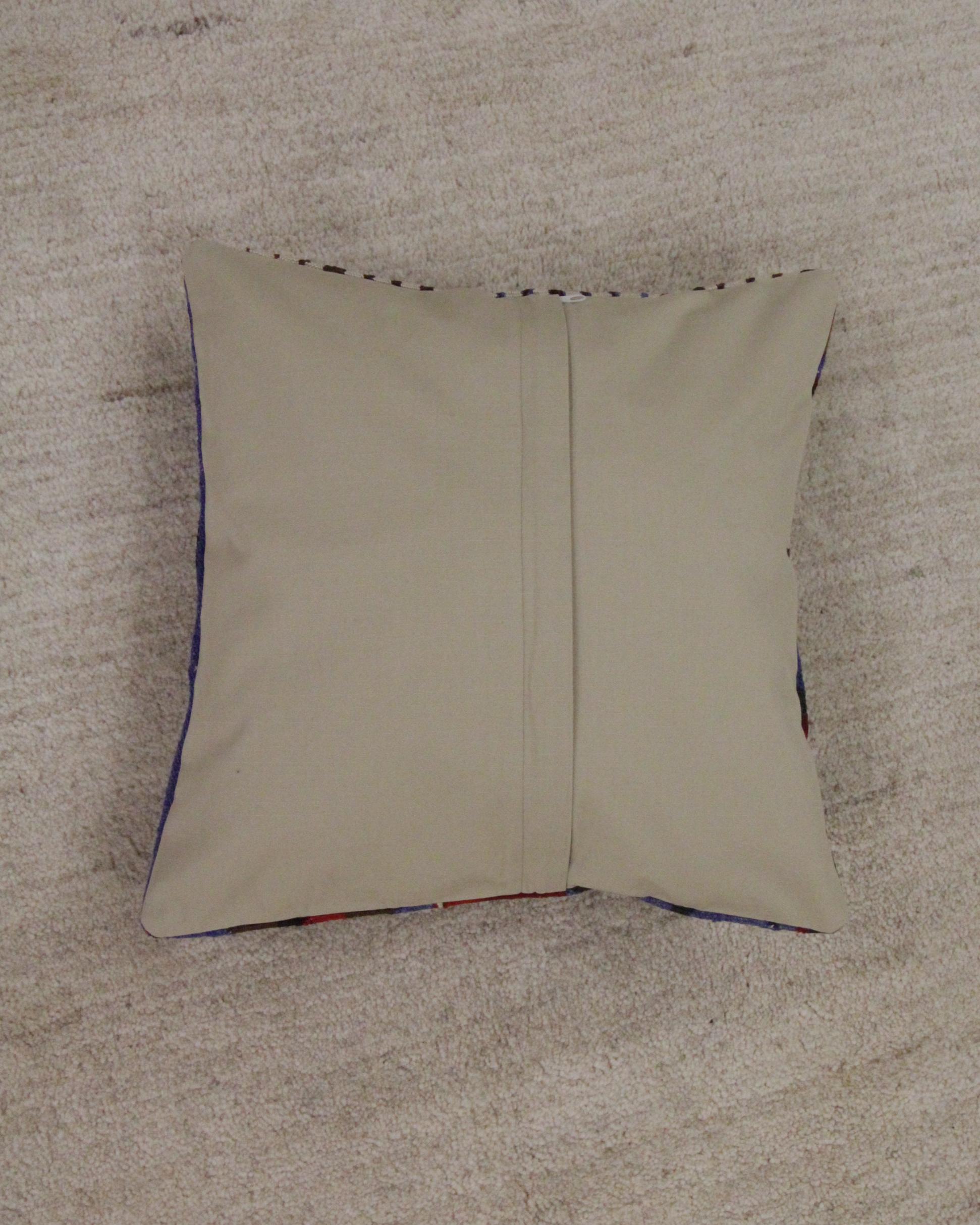 Tribal Wool Geometric Cushion Handwoven Pillow Case Turkish Kilim Cushion Cover