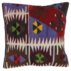Wool Geometric Cushion Handwoven Pillow Case Turkish Kilim Cushion Cover