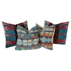 Retro Wool Sets of Horse Blanket Pillows 2 pairs