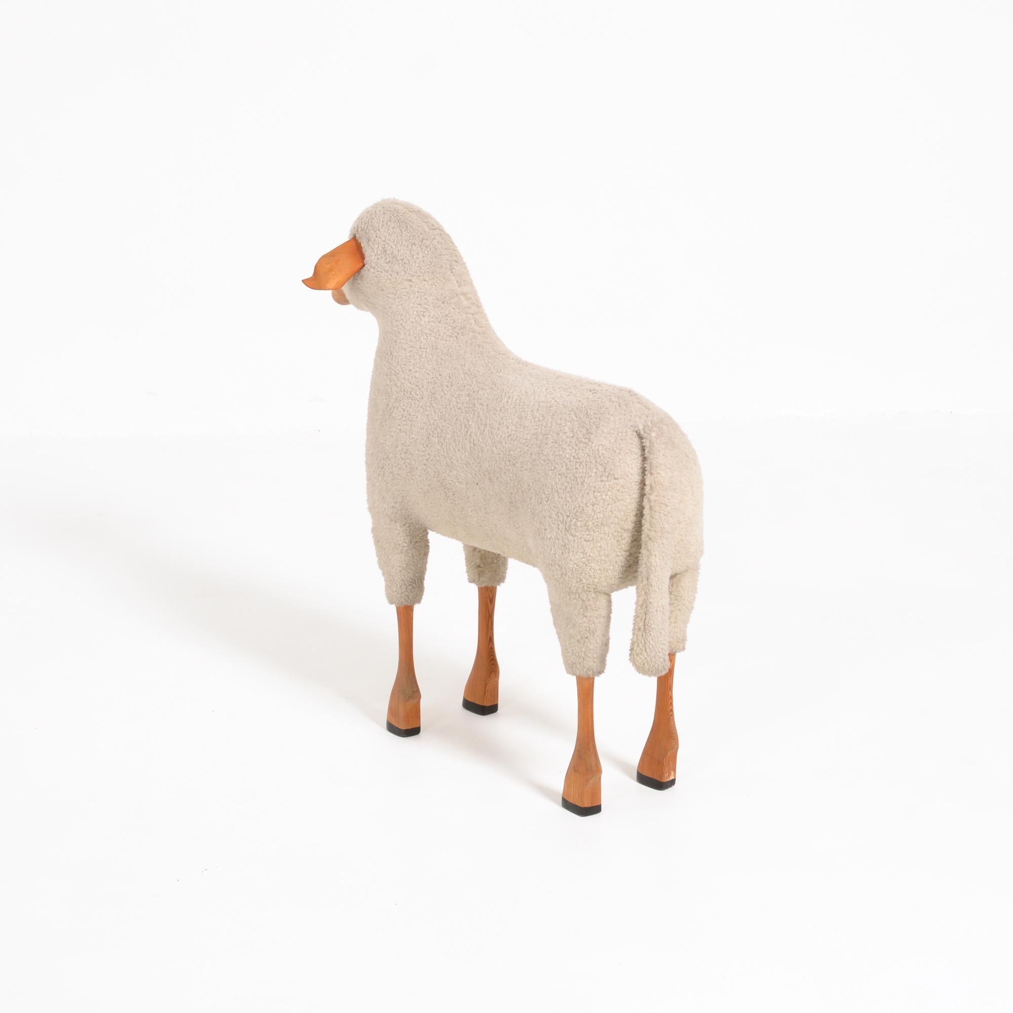 German Wool Sheep Sculpture by Hans-Peter Krafft for Meier
