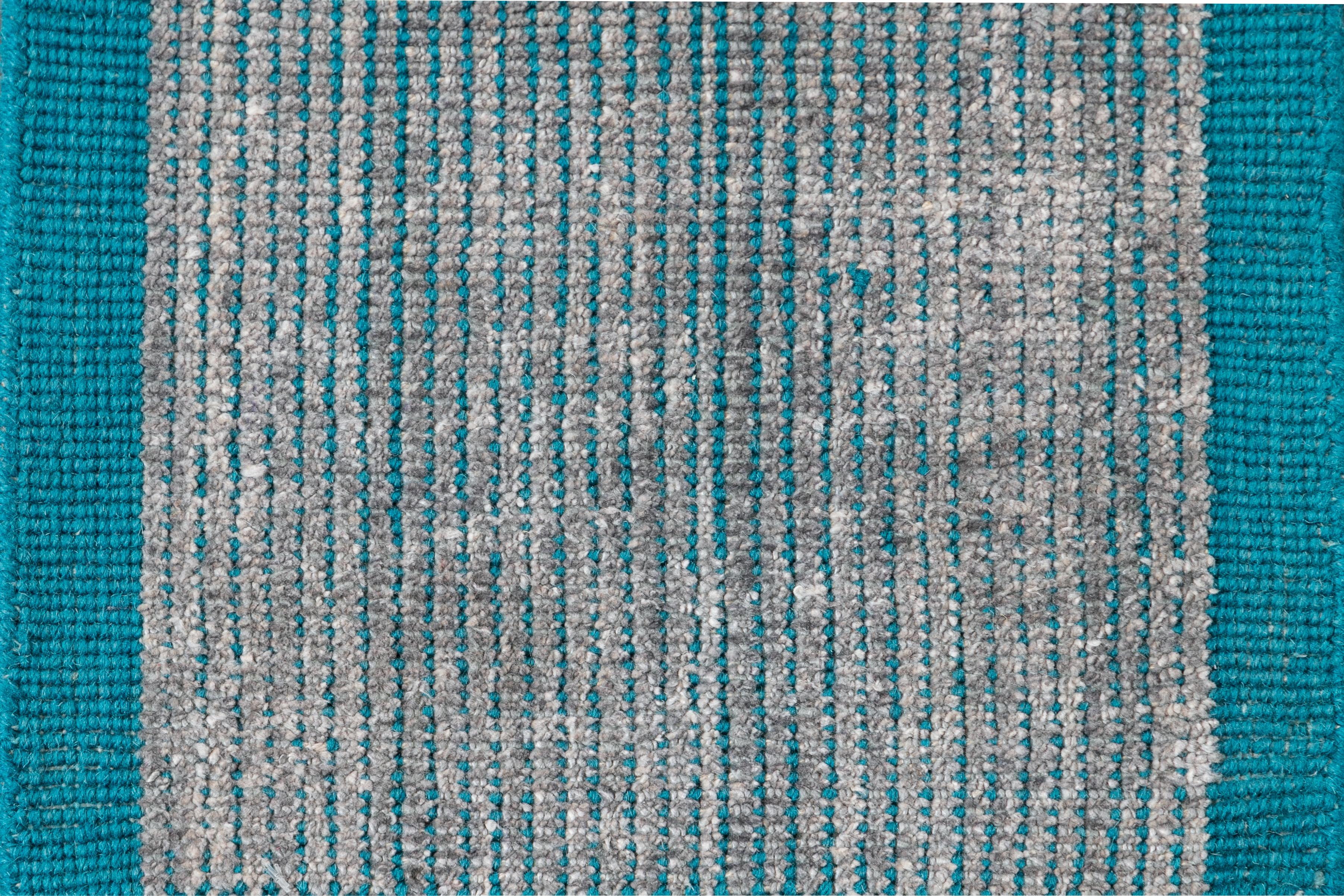 Indian Wool and Silk Boho Custom Rug For Sale