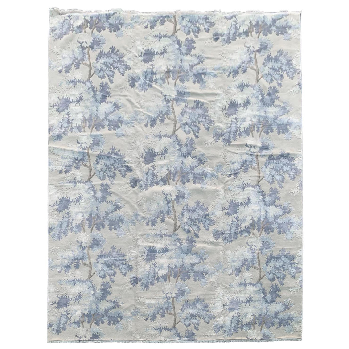Wolle und Seide hochgeschlossene blaue Bäume