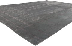 Wool & Silk Tibetan Rug, Abstract Expressionist Style Meets Esoteric Elegance
