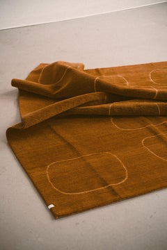 Wool / Silk Tibetan Rug in Saddle Brown