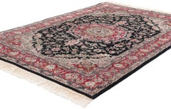 Wool & Silk Vintage Chinese Tabriz Carpet with Traditional Style