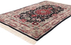 Wool & Silk Vintage Chinese Tabriz Carpet with Traditional Style