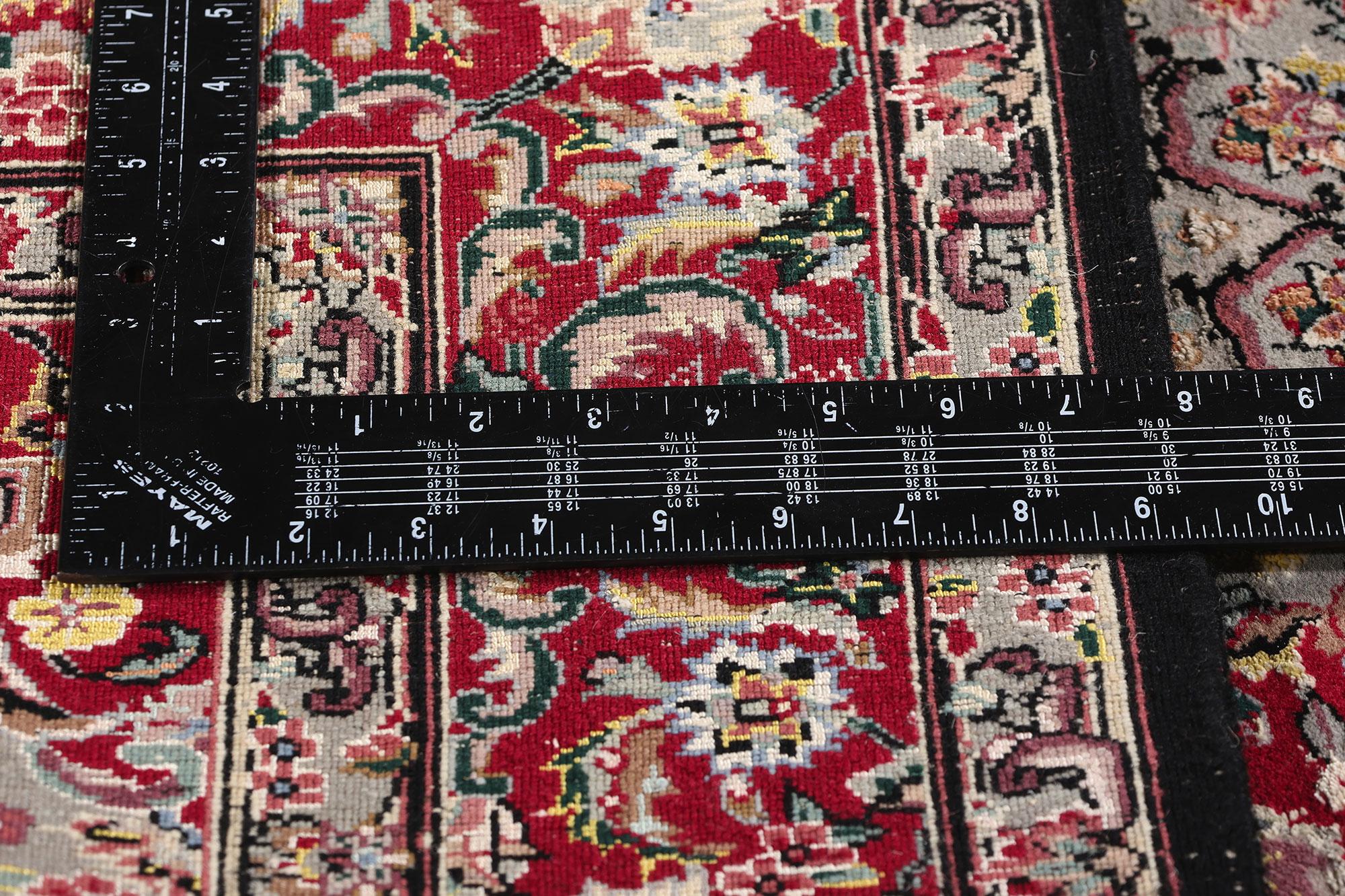 Wolle & Seide Vintage Chinese Tabriz Teppich mit traditionellen Stil im Angebot 2