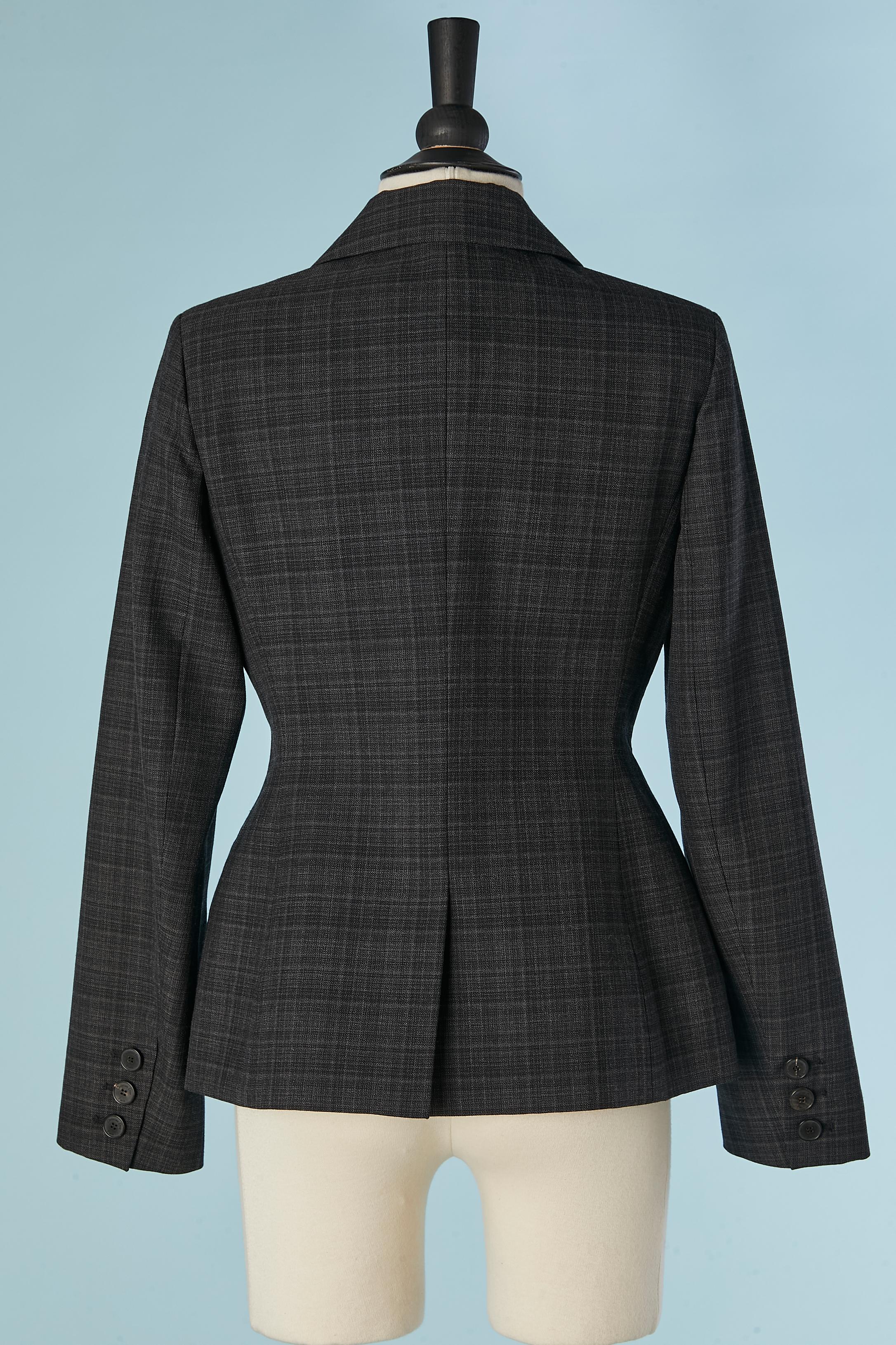 Wool single-breasted BAR jacket with check pattern CHRISTIAN DIOR en venta 1