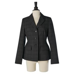 Wool single-breasted BAR jacket with check pattern CHRISTIAN DIOR