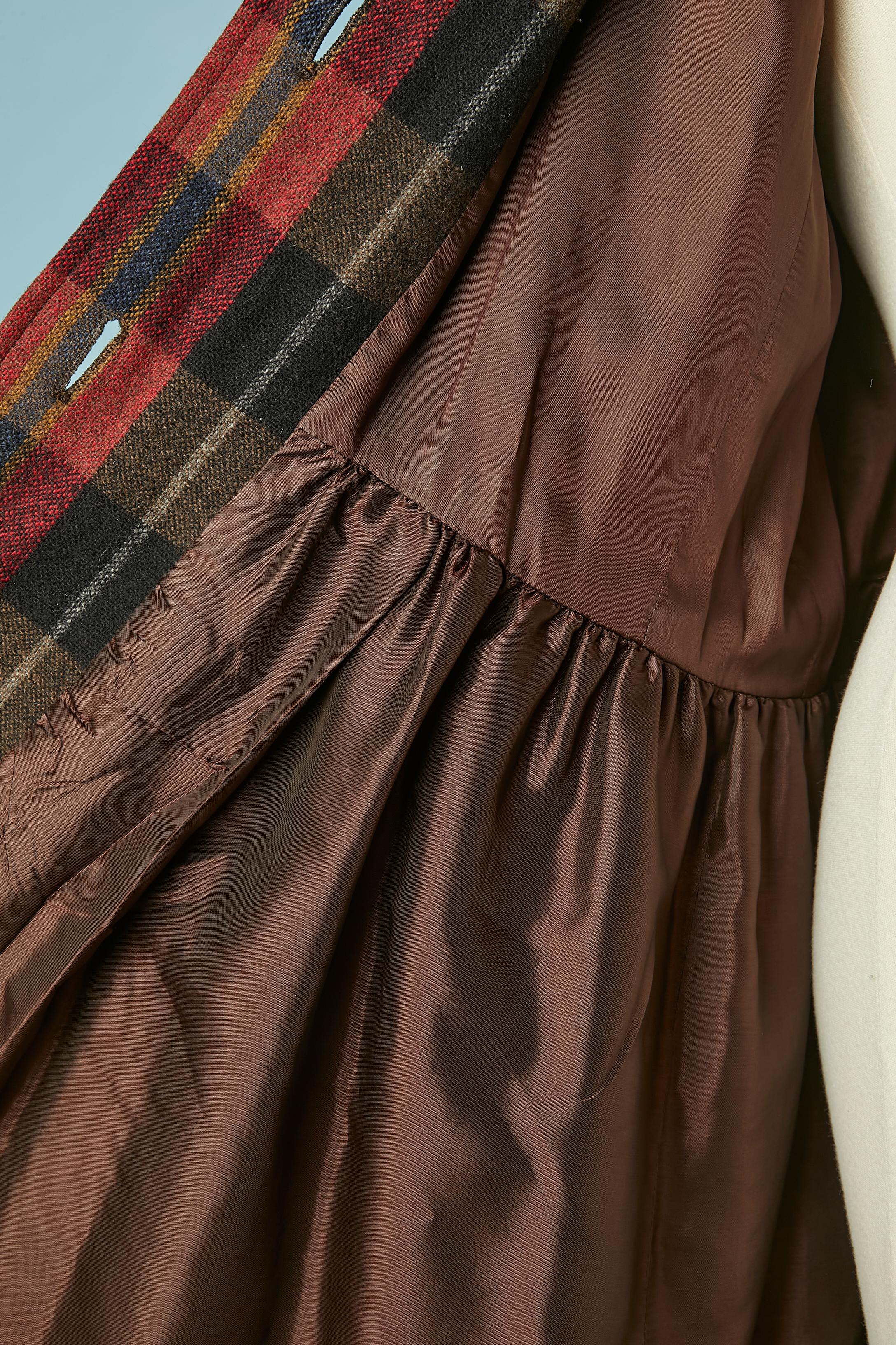Cappotto monopetto in lana con motivo Tartan Saint Laurent Rive Gauche in vendita 3