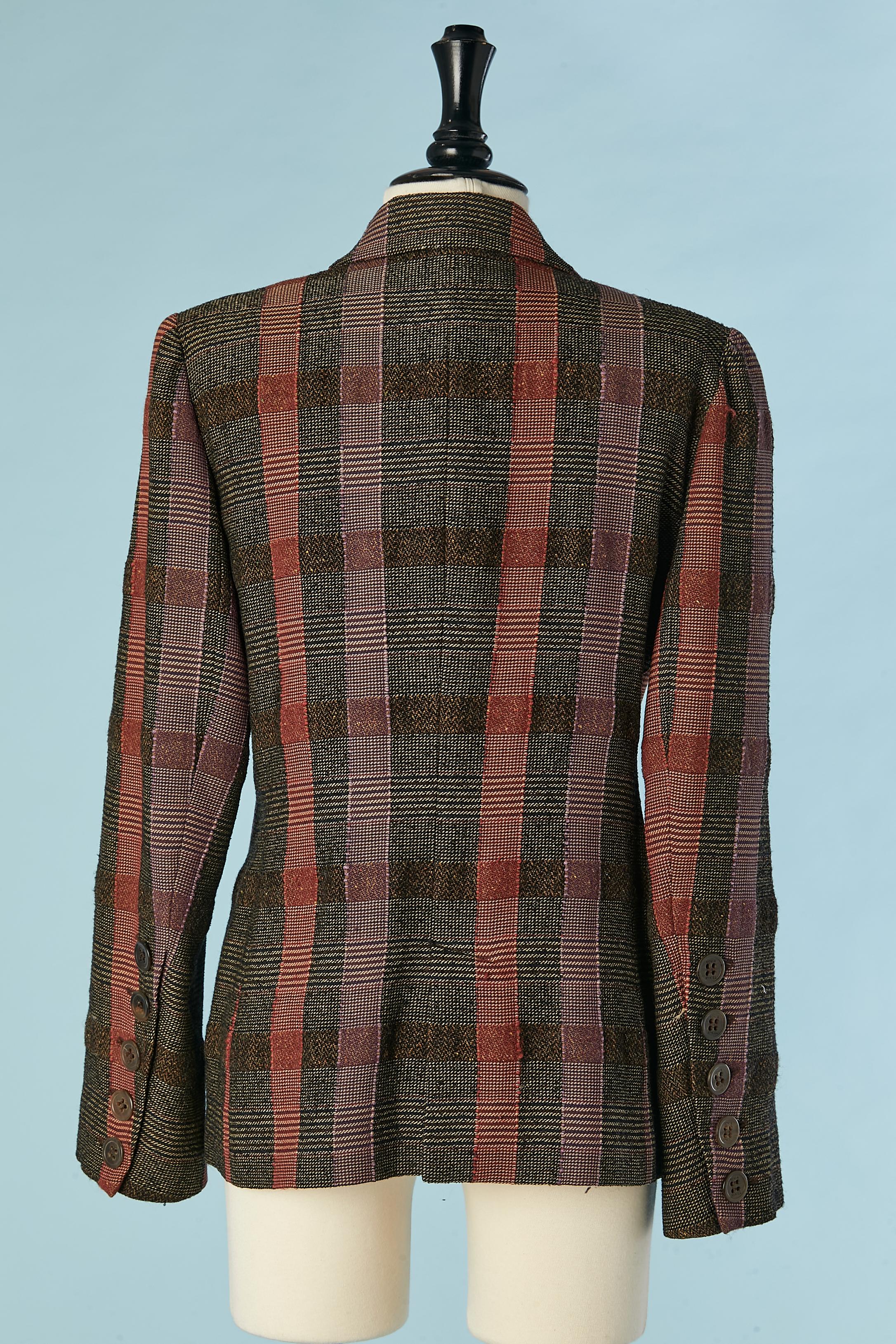 Wool single-breasted jacket with check pattern Sonia Rykiel  For Sale 2