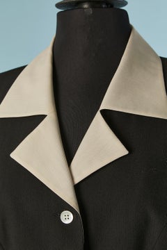 Chaqueta de lana de un solo pecho con detalles en blanco roto SUITE by CHANTAL THOMASS