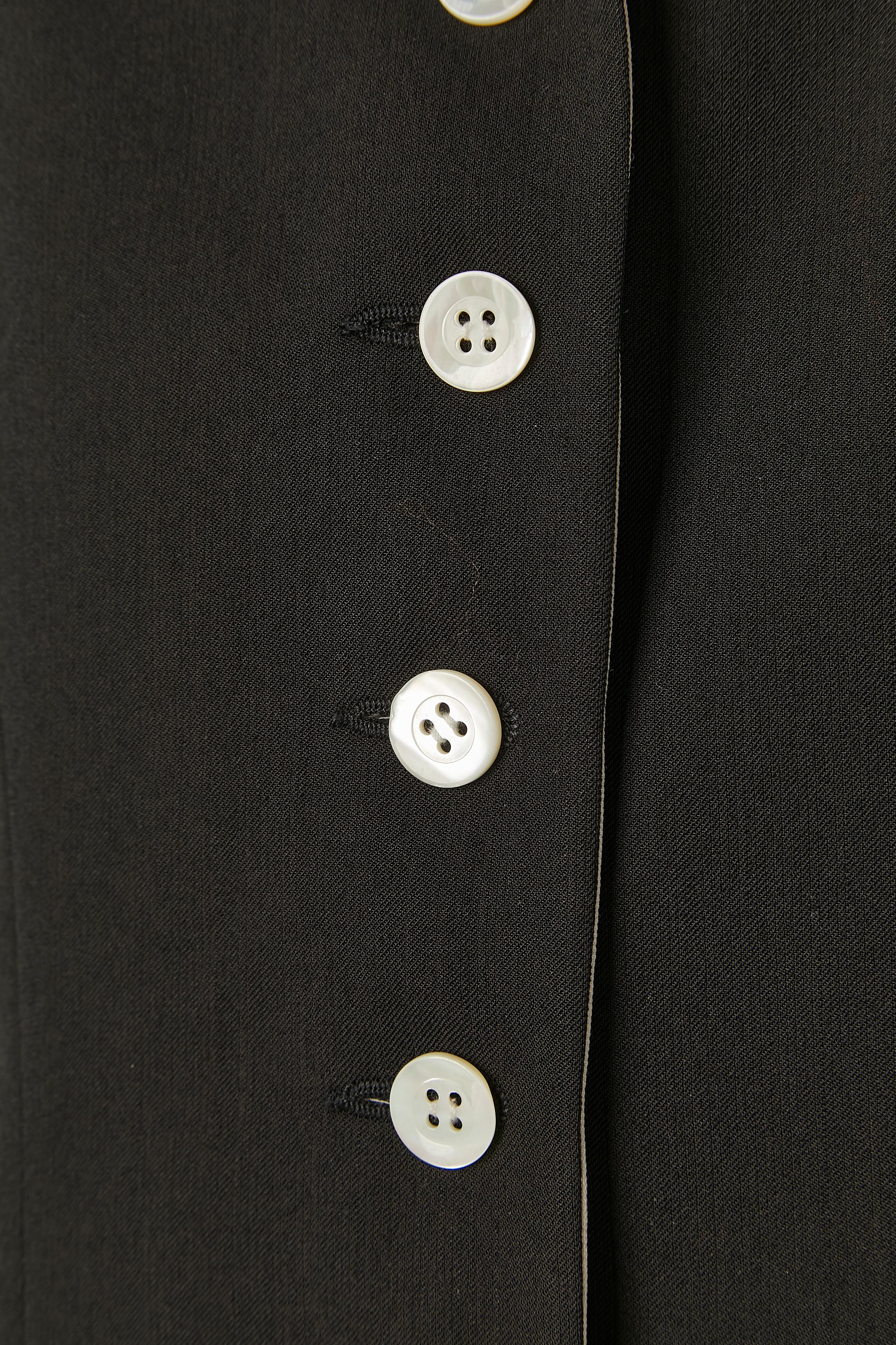 Chaqueta de lana de un solo pecho con detalles en blanco roto SUITE by CHANTAL THOMASS Negro en venta