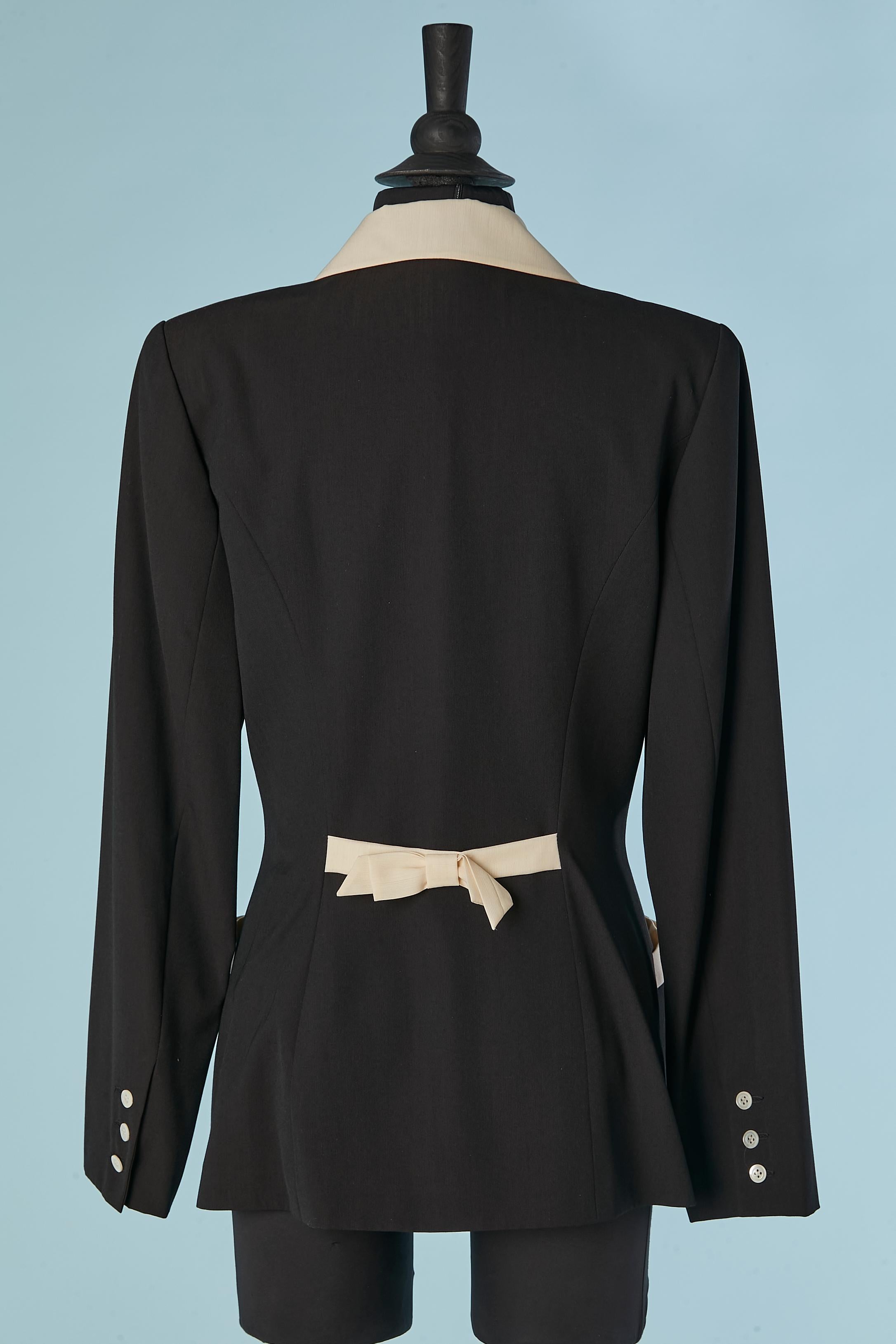 Chaqueta de lana de un solo pecho con detalles en blanco roto SUITE by CHANTAL THOMASS en venta 1