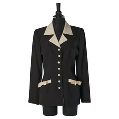 Wool single breasted jacket with off-white details SUITE by CHANTAL THOMASS