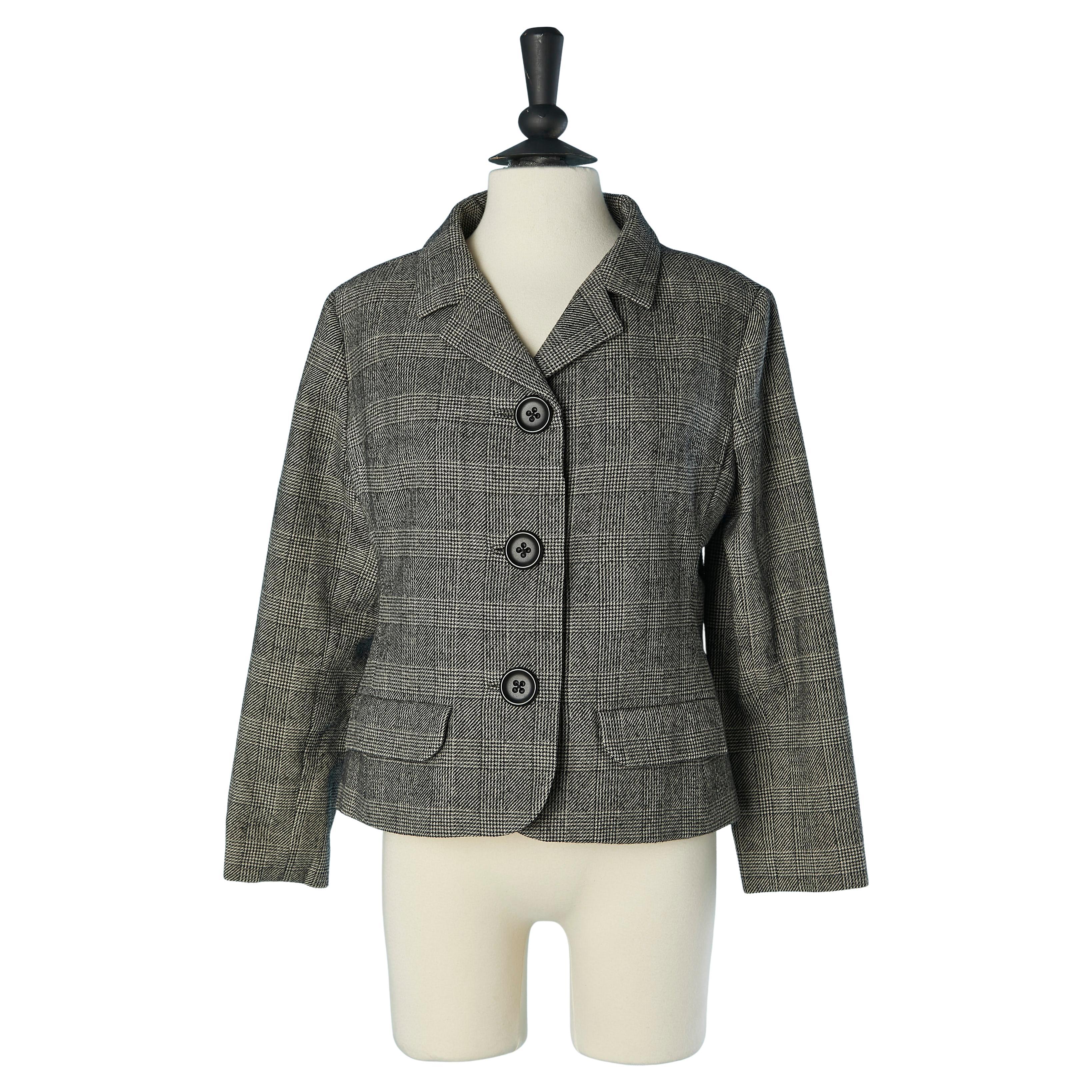 Giacca monopetto in lana con motivo Prince de Galles CHRISTIAN DIOR LONDON in vendita