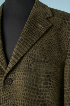 Wool single breasted jacket with snake print pattern Versace Classic V2