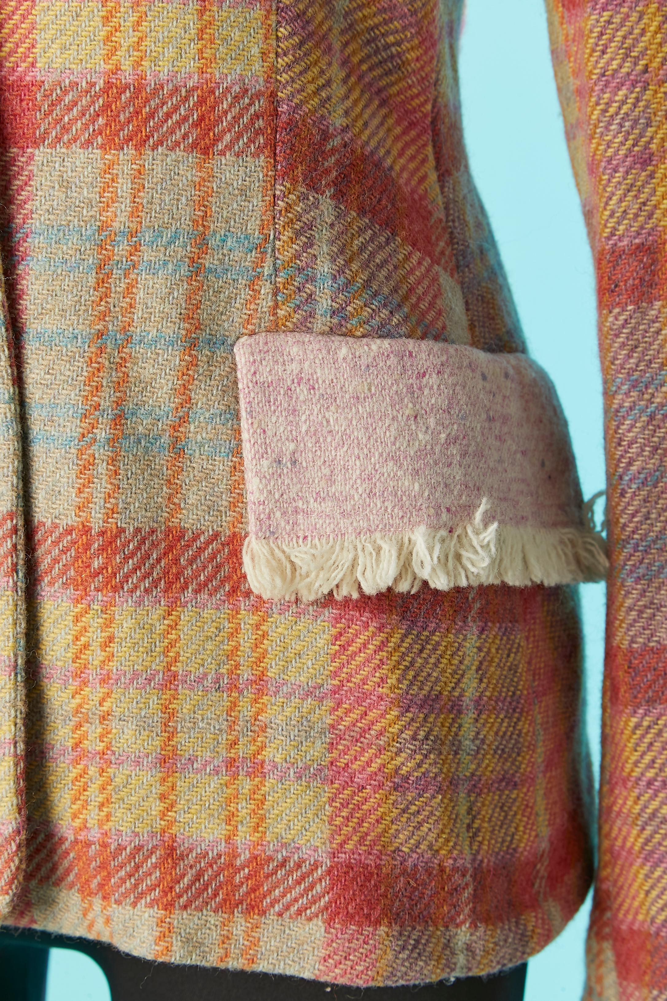 Brown Wool single-breasted tartan blazer Jean-Charles de Castelbajac  For Sale