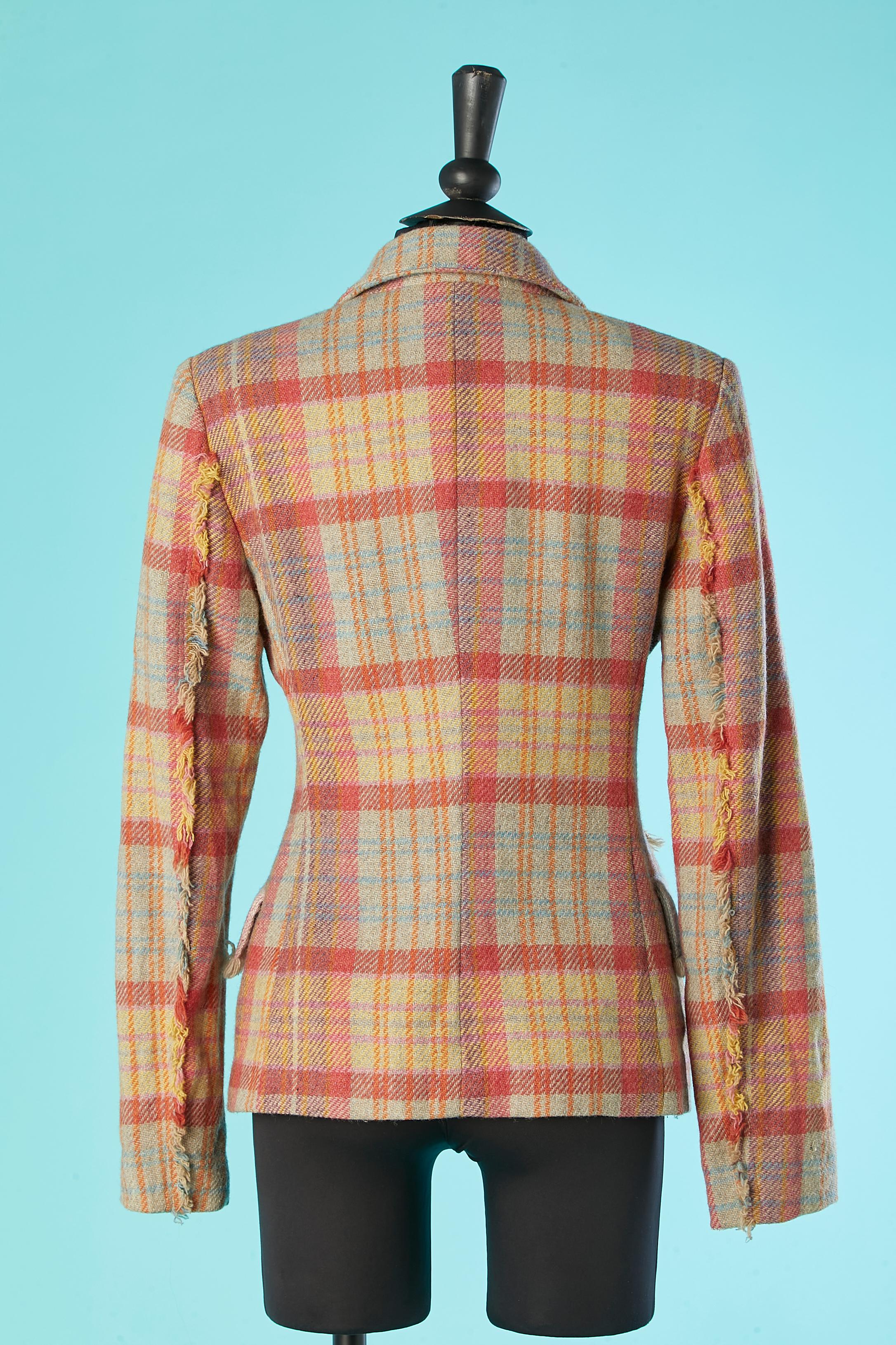 Wool single-breasted tartan blazer Jean-Charles de Castelbajac  For Sale 2