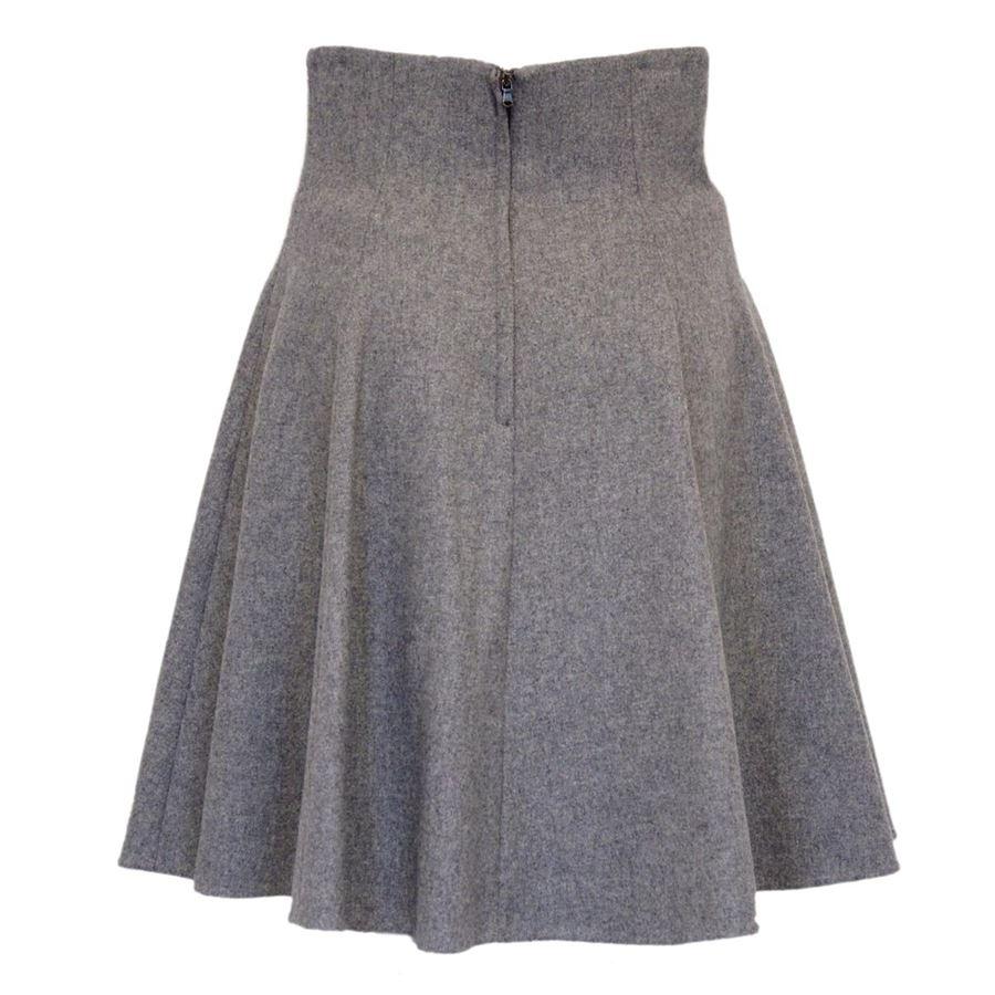 Wool (78%) Silk underskirt Grey colour Trapeze style Total length cm 57 (22.4 inches)
