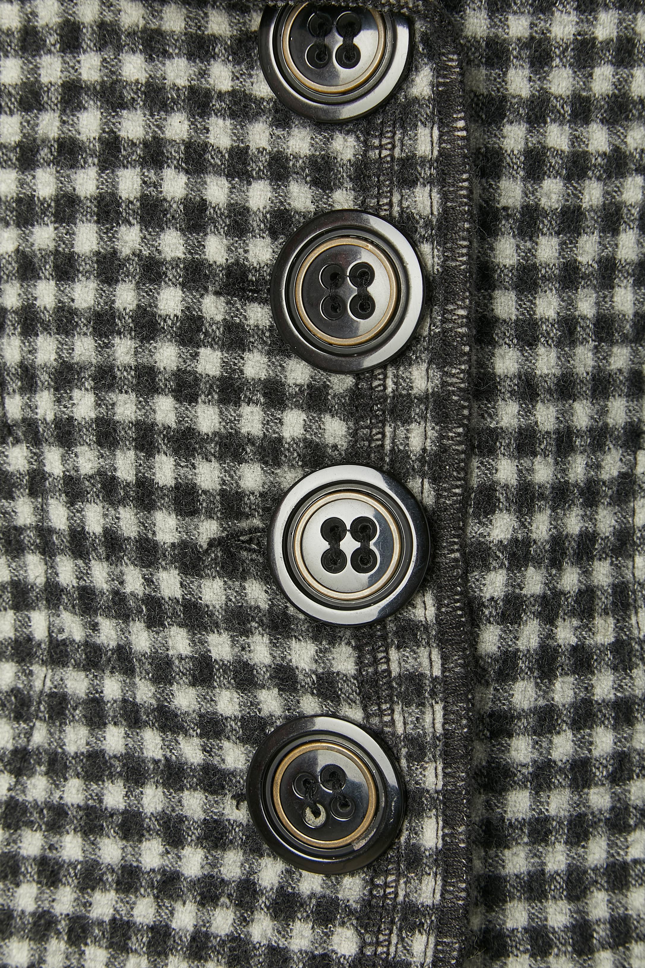 Nero Gonna-tuta in lana con motivo mini check bianco e nero D&G by Dolce & Gabbana in vendita