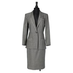 Wool skirt-suit with black velvet polka dots Jean-Louis Scherrer Couture numberd