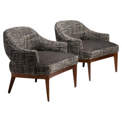 Wool Slipper Chairs, England circa 1950