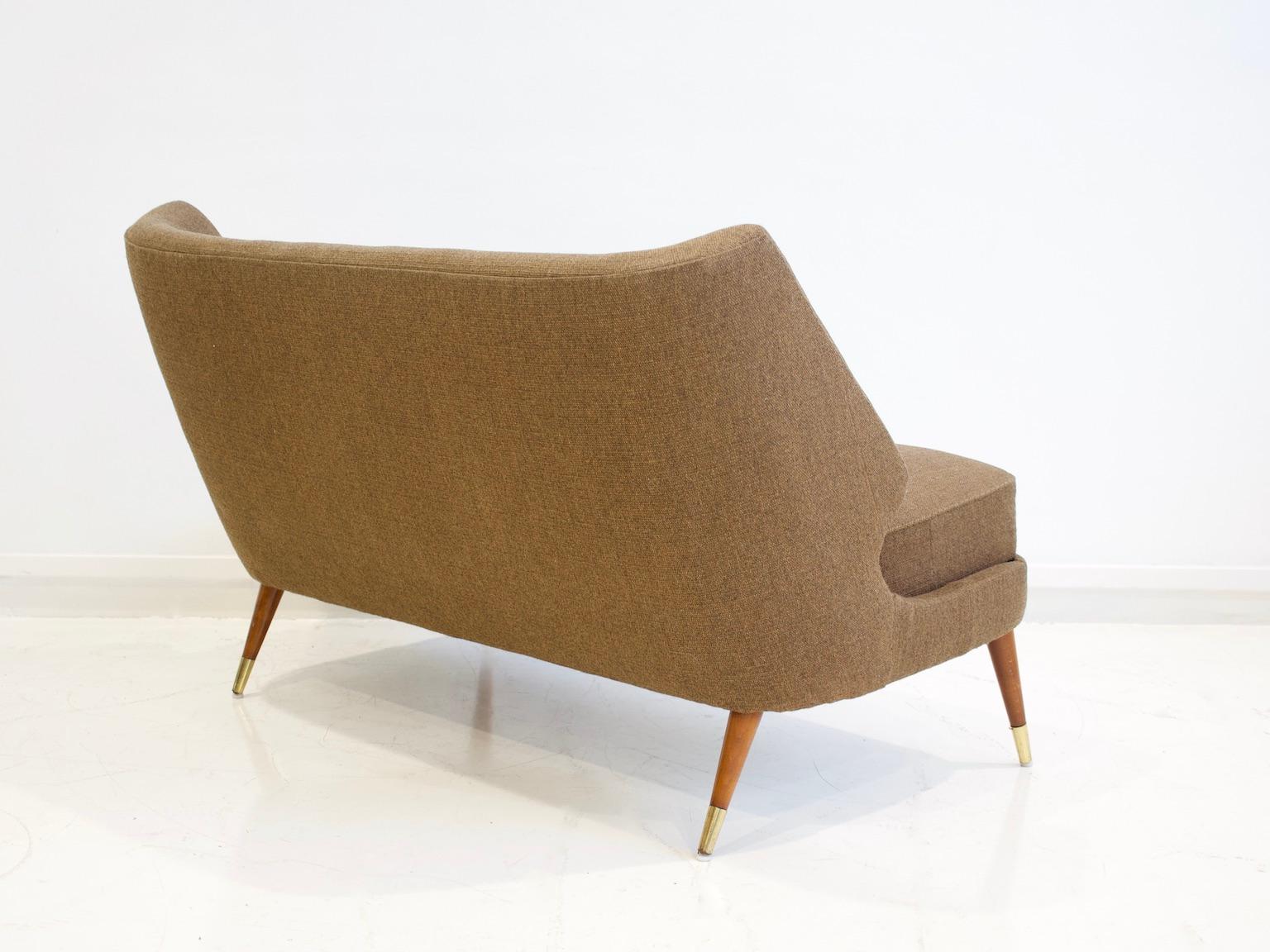 Danish Wool Sofa with Curved Back by Arne Wahl Iversen