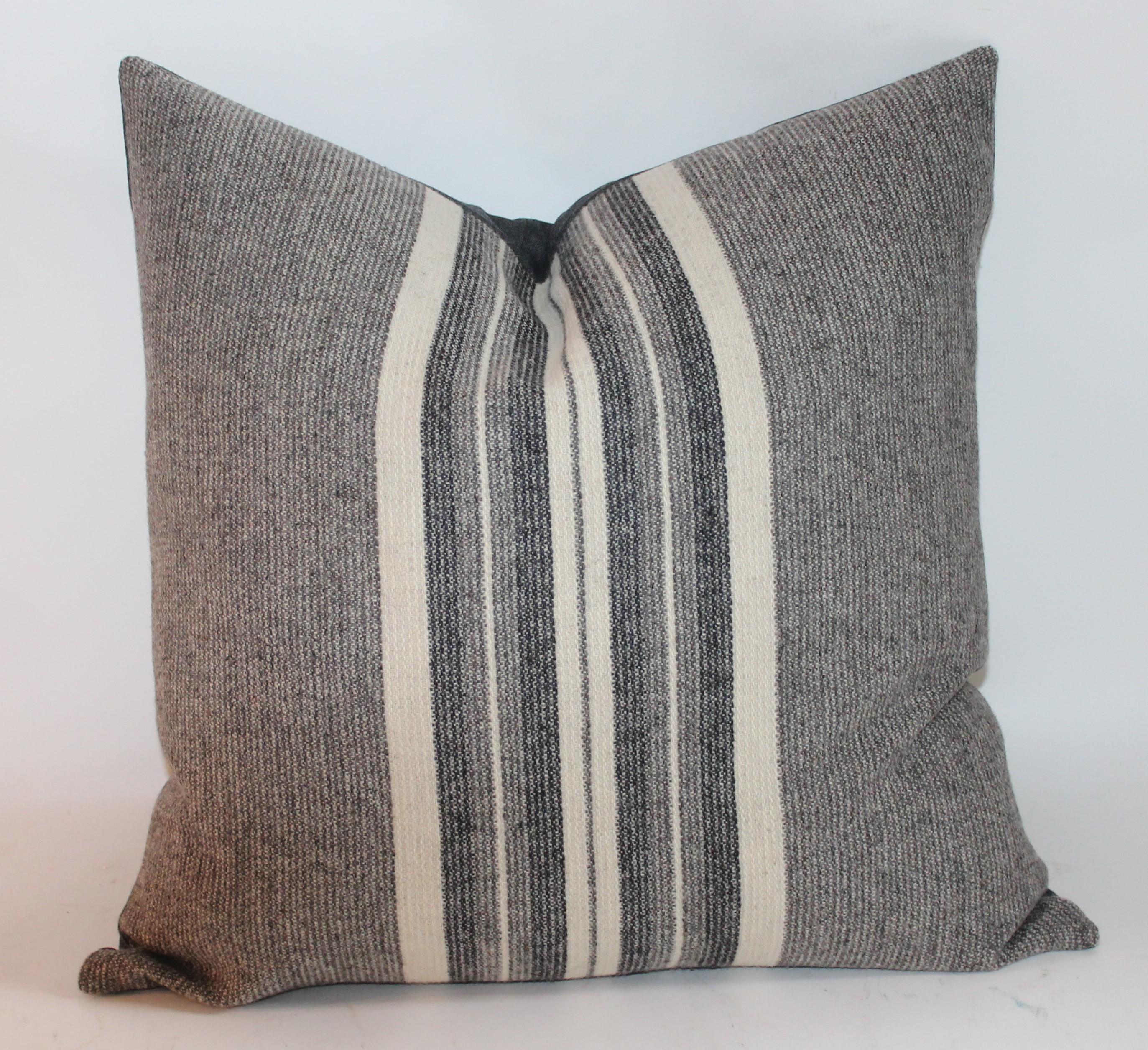 Hand-Crafted Wool Stripe Blanket Pillows Collection, Four