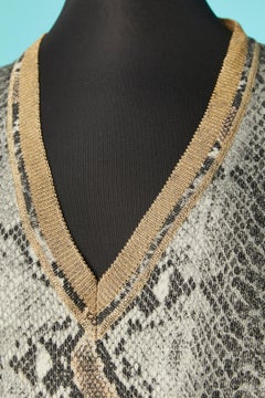 Wool sweater with snake print allover Roberto Cavalli