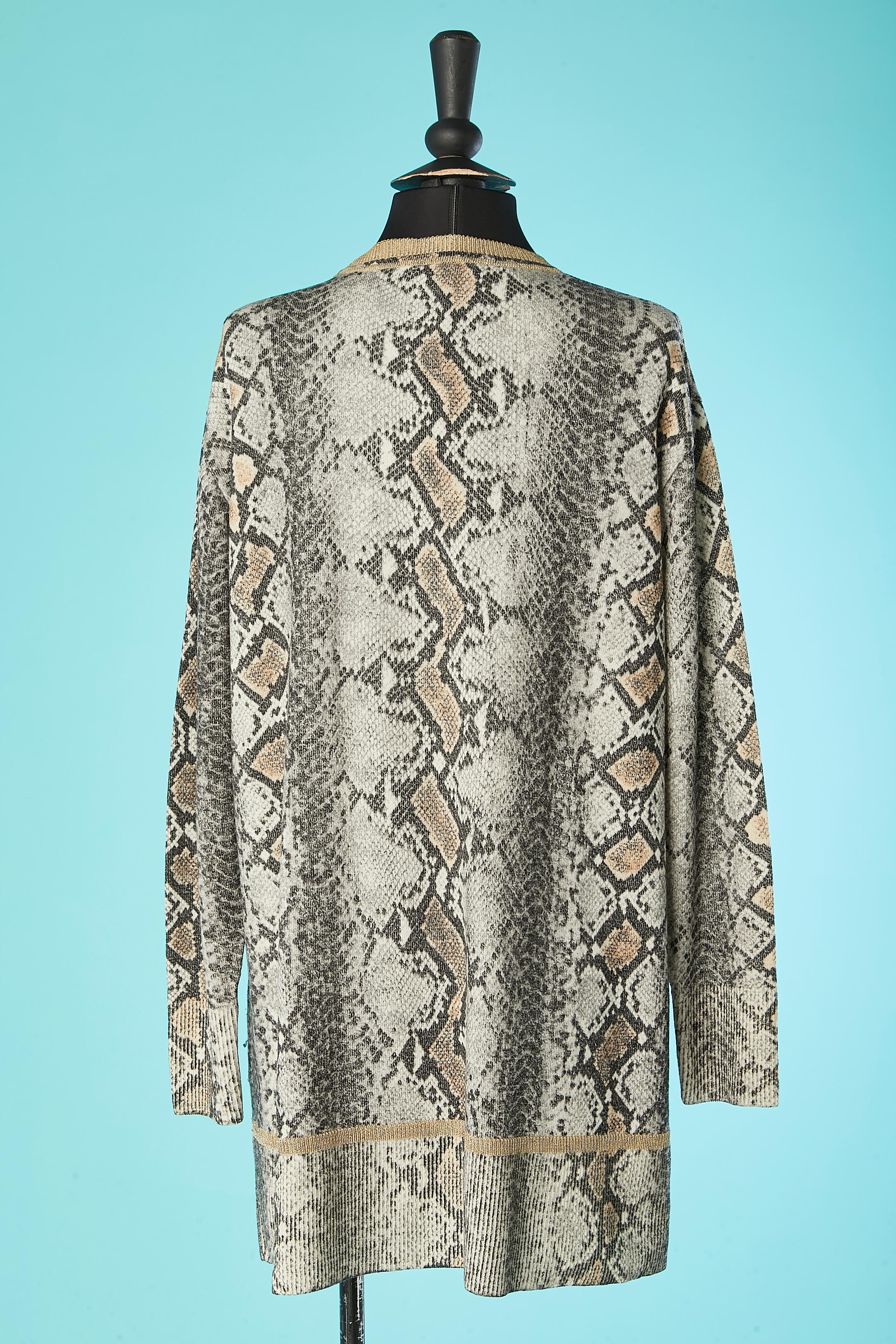 Women's Wool sweater with snake print allover Roberto Cavalli  For Sale