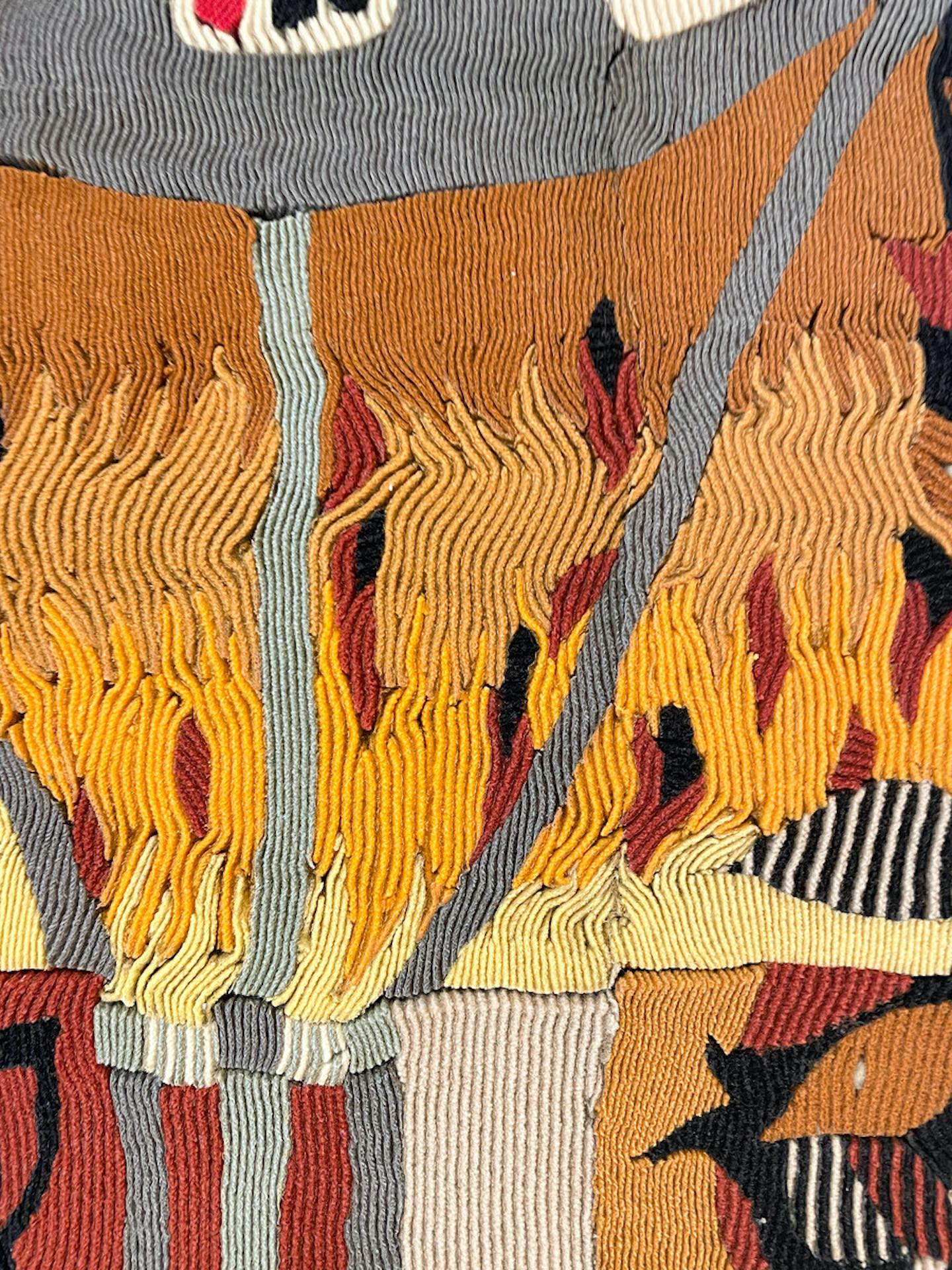 Wandteppich aus Wolle von Michle Ray, Frankreich, 1960er Jahre, signiert und nummeriert (Französisch) im Angebot