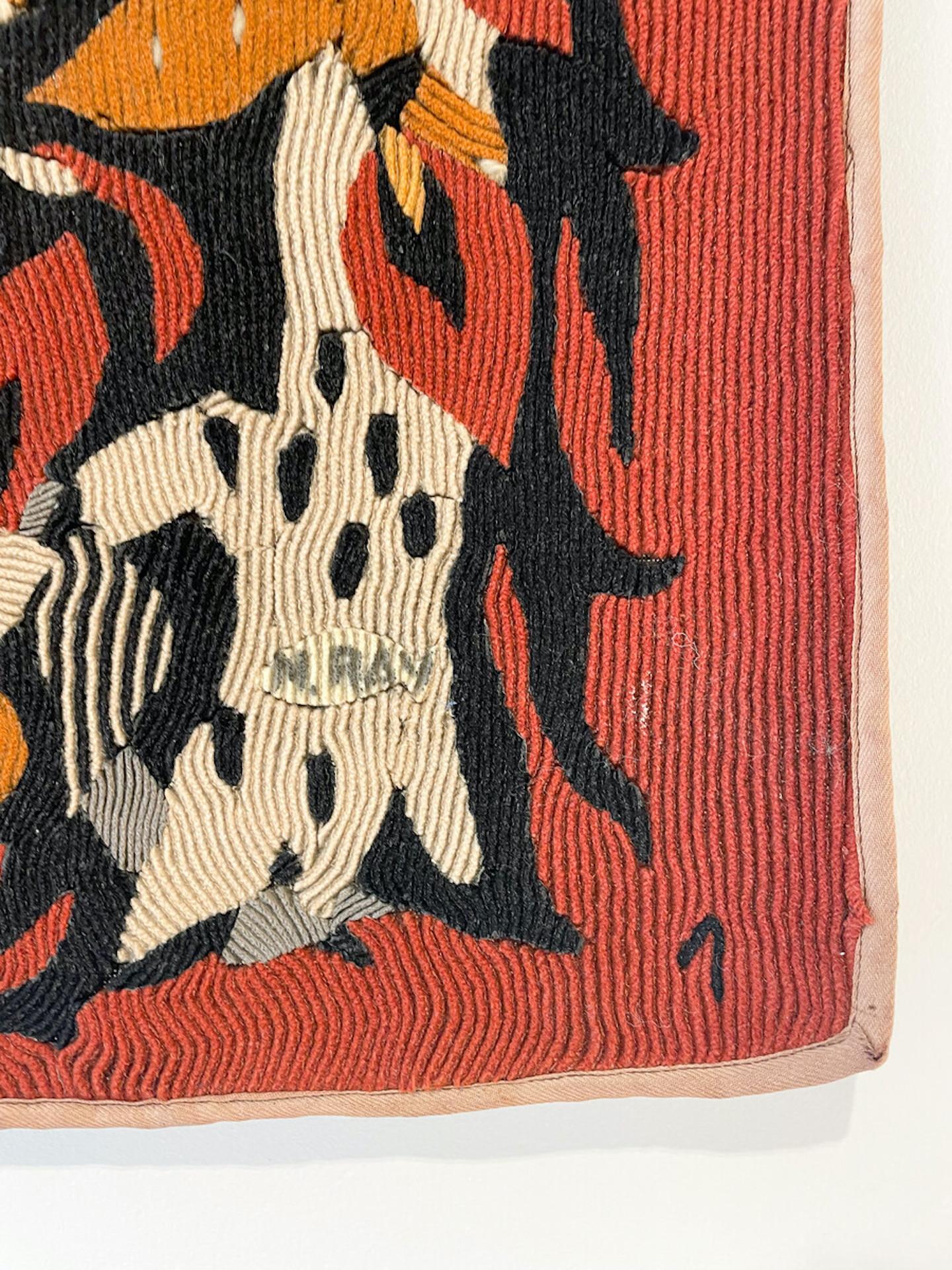 Wandteppich aus Wolle von Michle Ray, Frankreich, 1960er Jahre, signiert und nummeriert im Zustand „Gut“ im Angebot in Brussels, BE