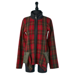 Giacca in lana Tartan con collo in nylon nero Le Jean MARITHÉ & FRANÇOIS GIRBAUD