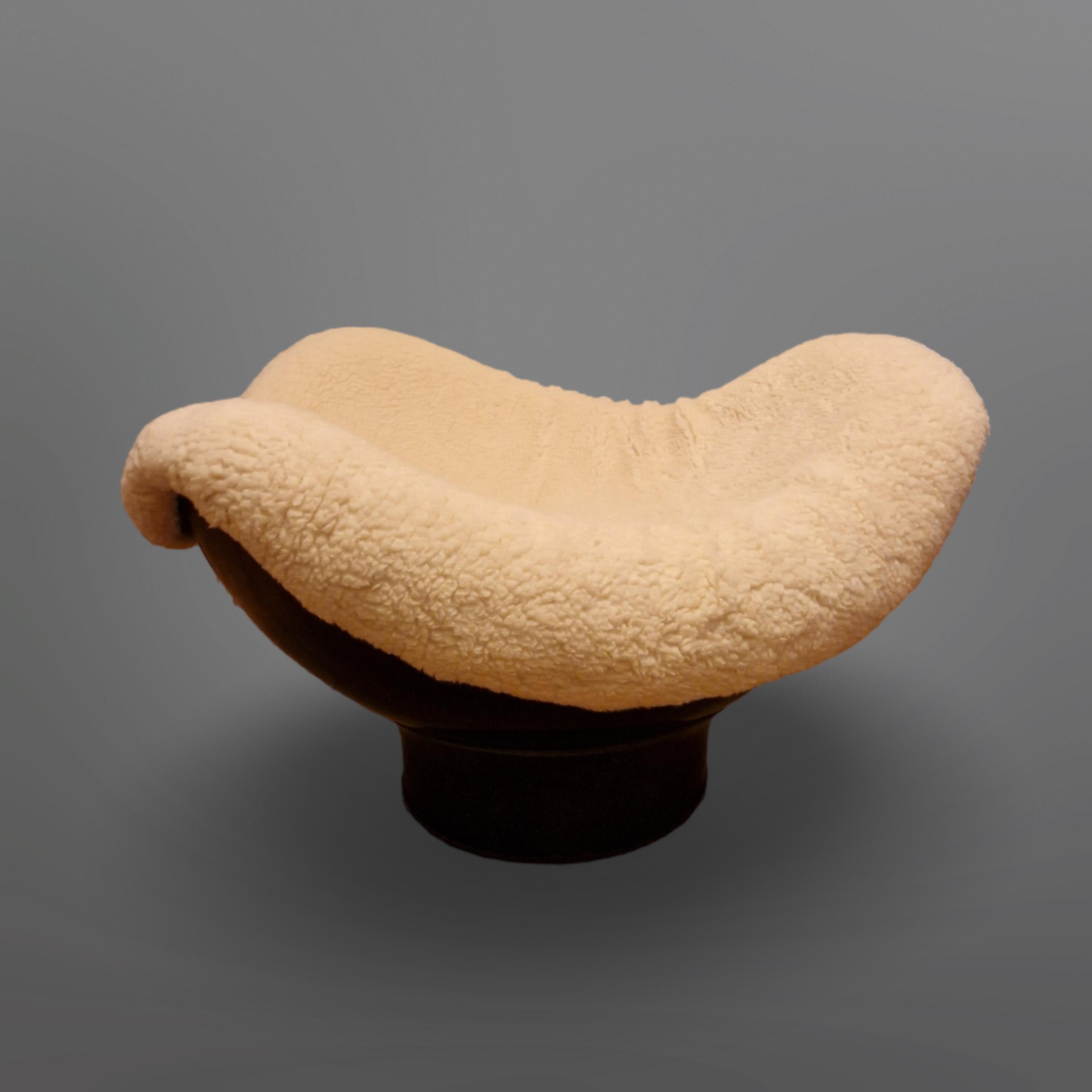 Wool teddy Rodica chair by Mario Bruno for Comfort, Italy 1960s 3