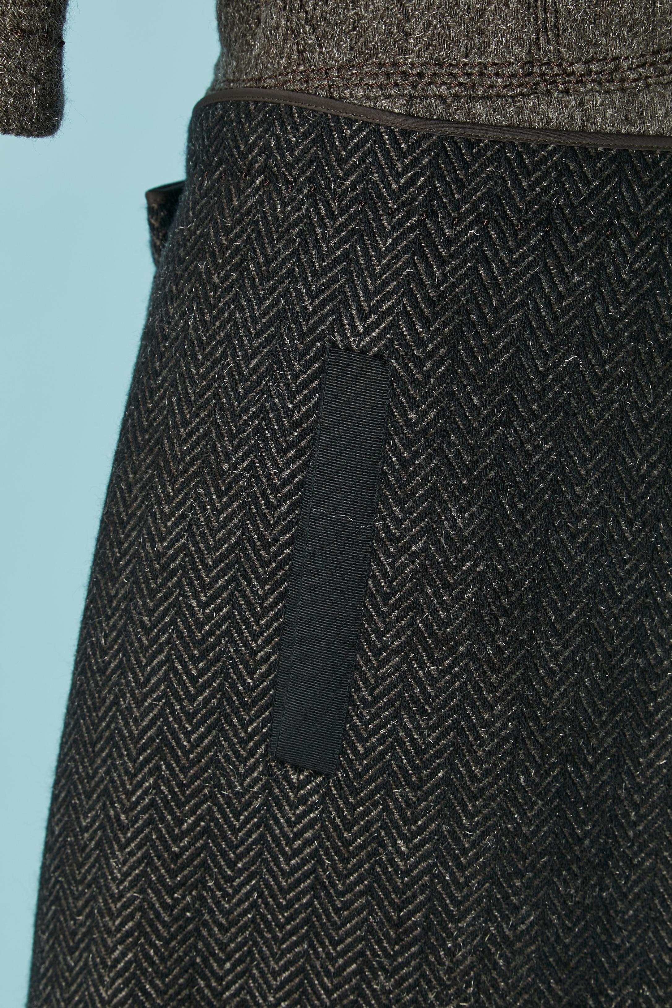 Trompe l'Oeil Kleid aus Wolle LOUIS VUITTON im Zustand „Hervorragend“ im Angebot in Saint-Ouen-Sur-Seine, FR