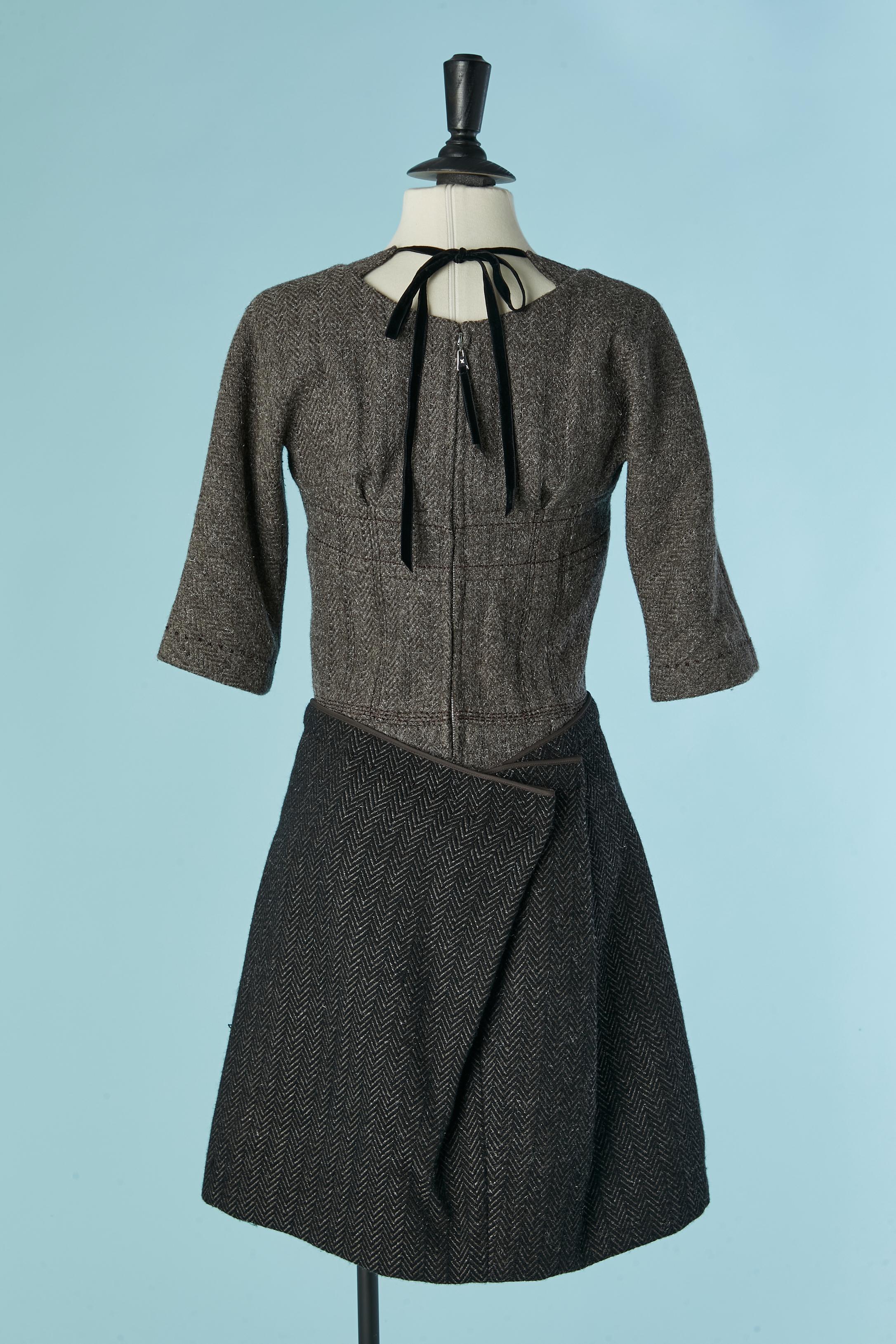 Trompe l'Oeil Kleid aus Wolle LOUIS VUITTON im Angebot 2