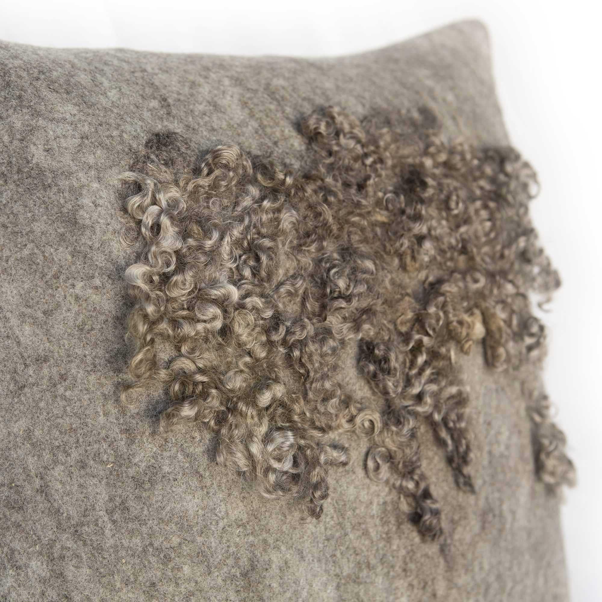 Milled in JG Switzer's design workshop, this pillow is named after the sheep that adorn its face, the soft, long-locked Wensleydale. Fabric Shetland wool, from Heritage Sheep on the 