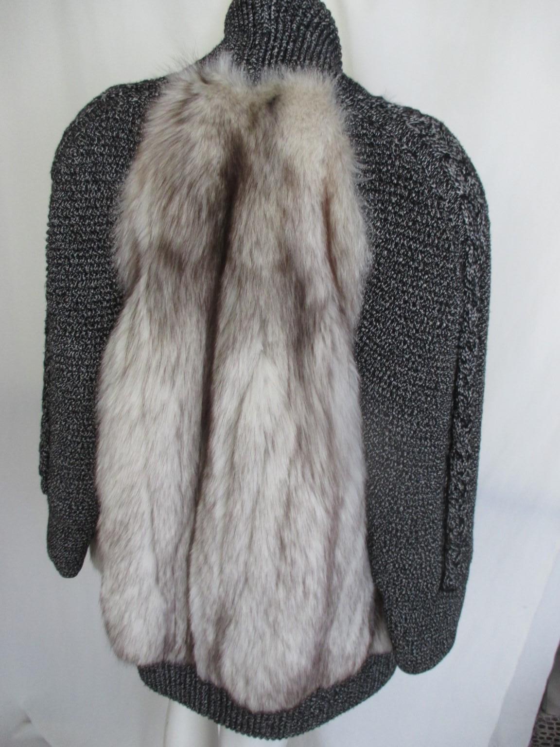 Wool White Fox Fur Coat Vest For Sale 1