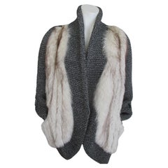 Used Wool White Fox Fur Coat Vest