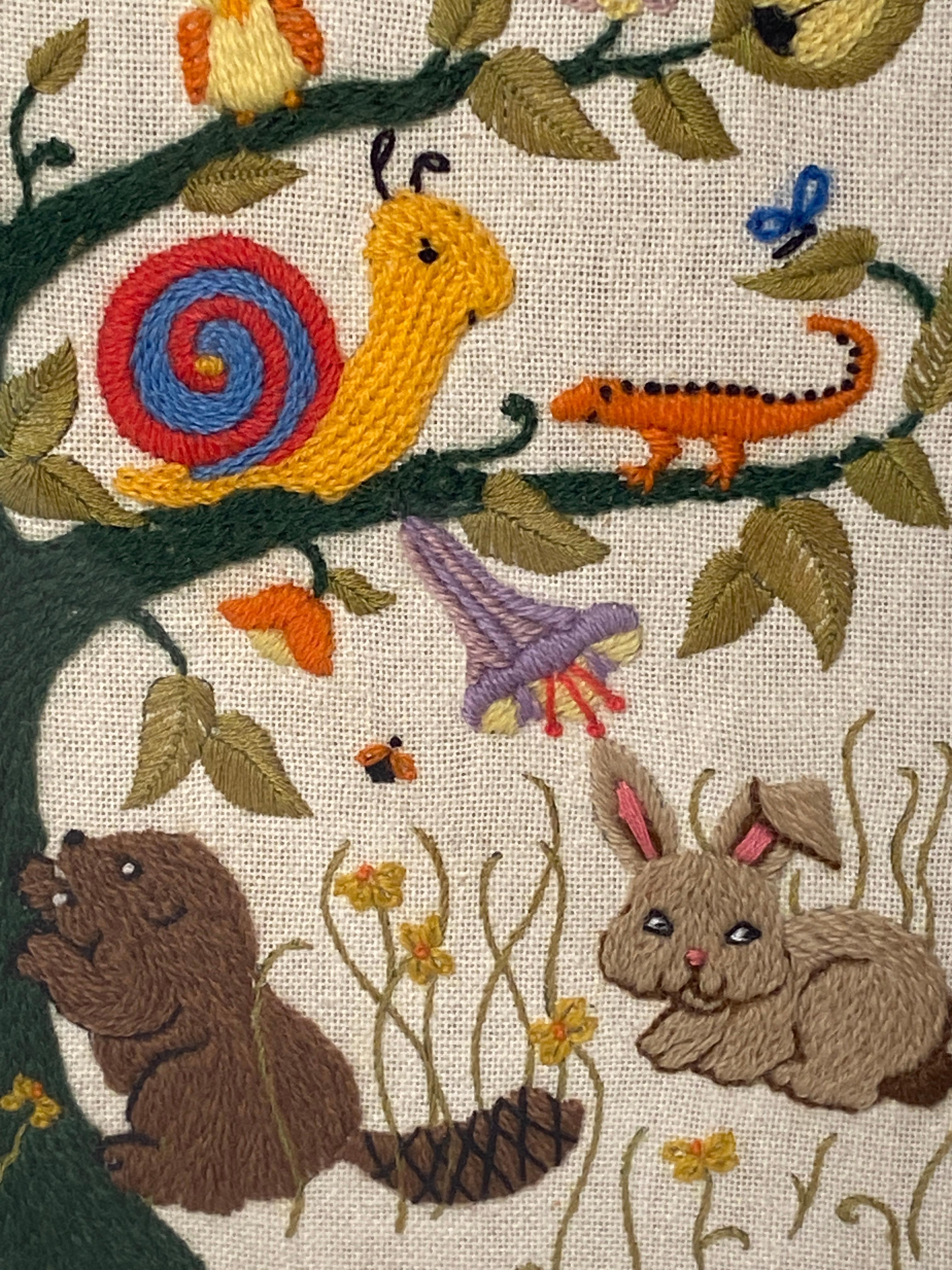 Wool Work Folk Art Embroidery Tree of Life 3
