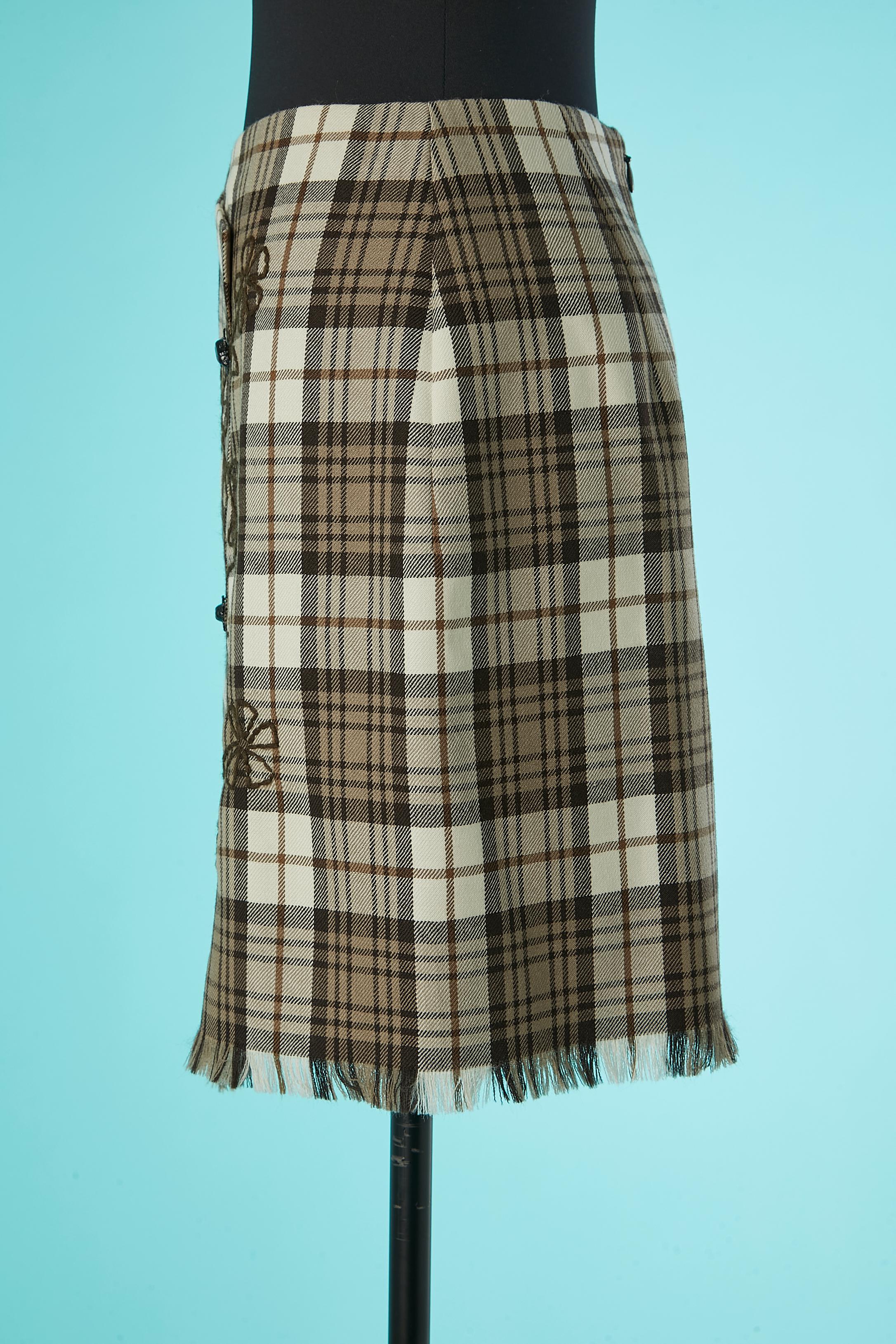 Women's Wool wrap skirt with tartan pattern Moschino Cheap& Chic  For Sale
