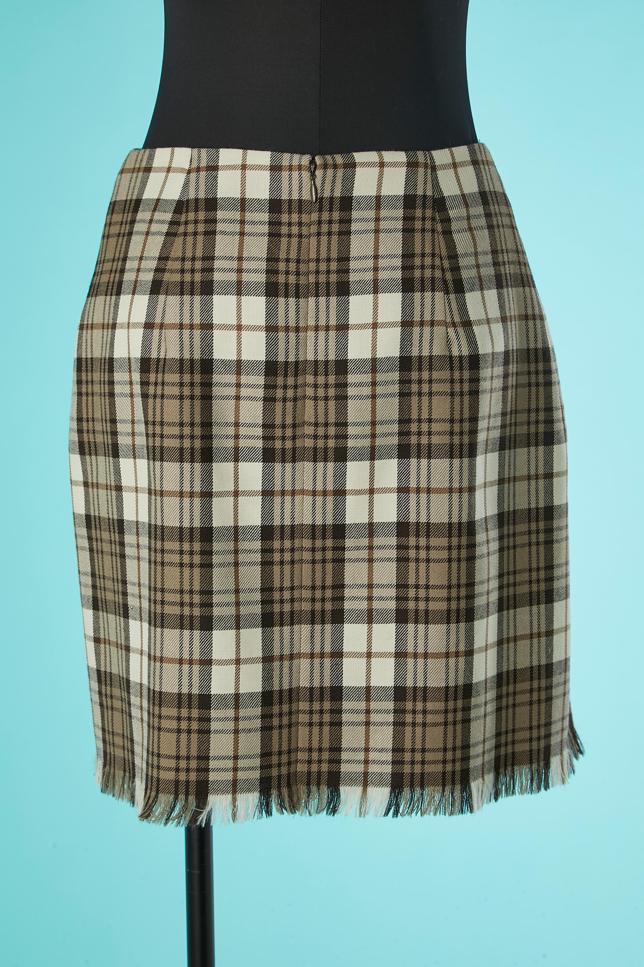 Wool wrap skirt with tartan pattern Moschino Cheap& Chic  For Sale 1