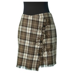 Wool wrap skirt with tartan pattern Moschino Cheap& Chic