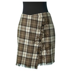 Wool wrap skirt with tartan pattern Moschino Cheap& Chic 