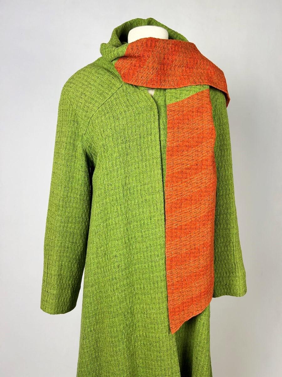 Woolen knitted coat by Jeanne Lanvin Haute Couture N° 44070 - Paris Summer 1934 For Sale 2