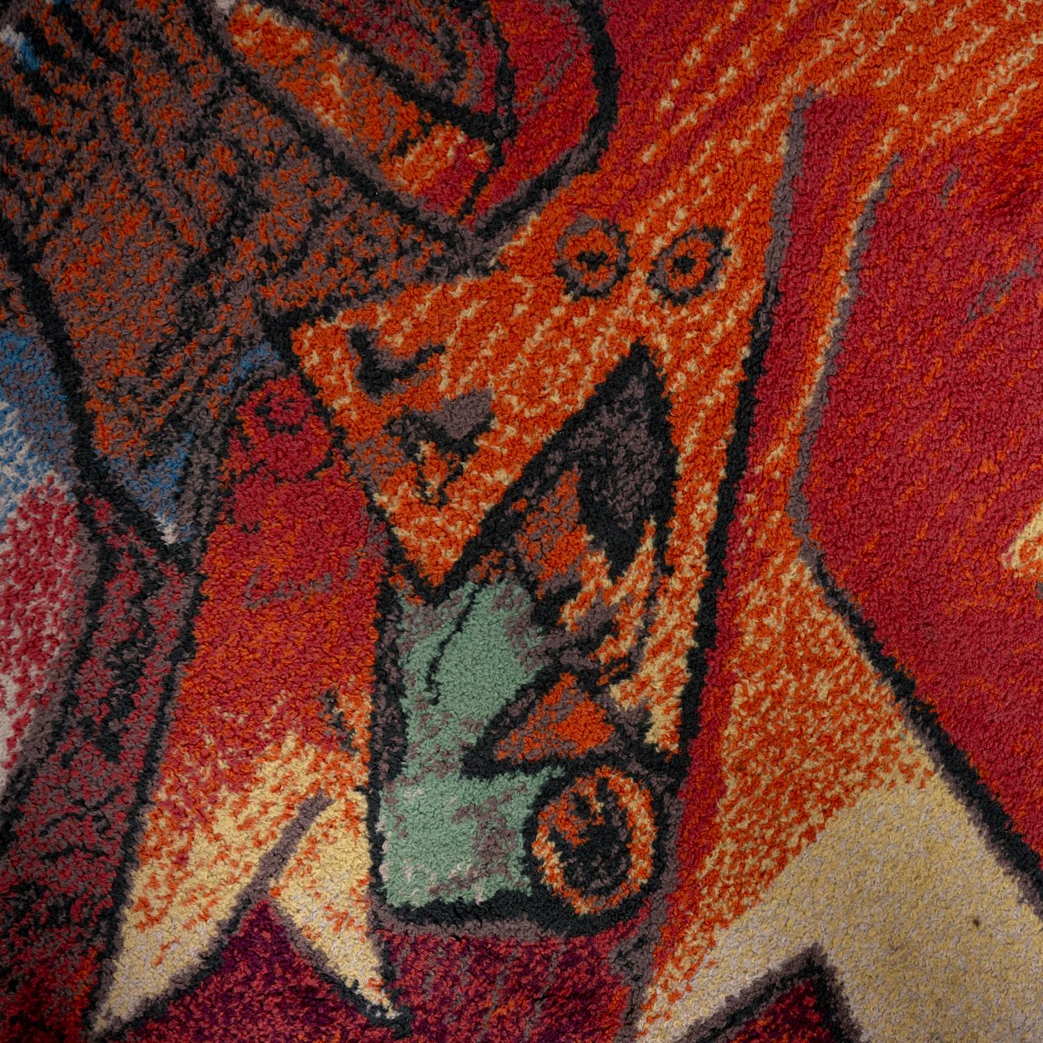 Late 20th Century Woolen Pablo Picasso Rug “Run of the Bulls” by Ege Axminster carpets, Denmark For Sale