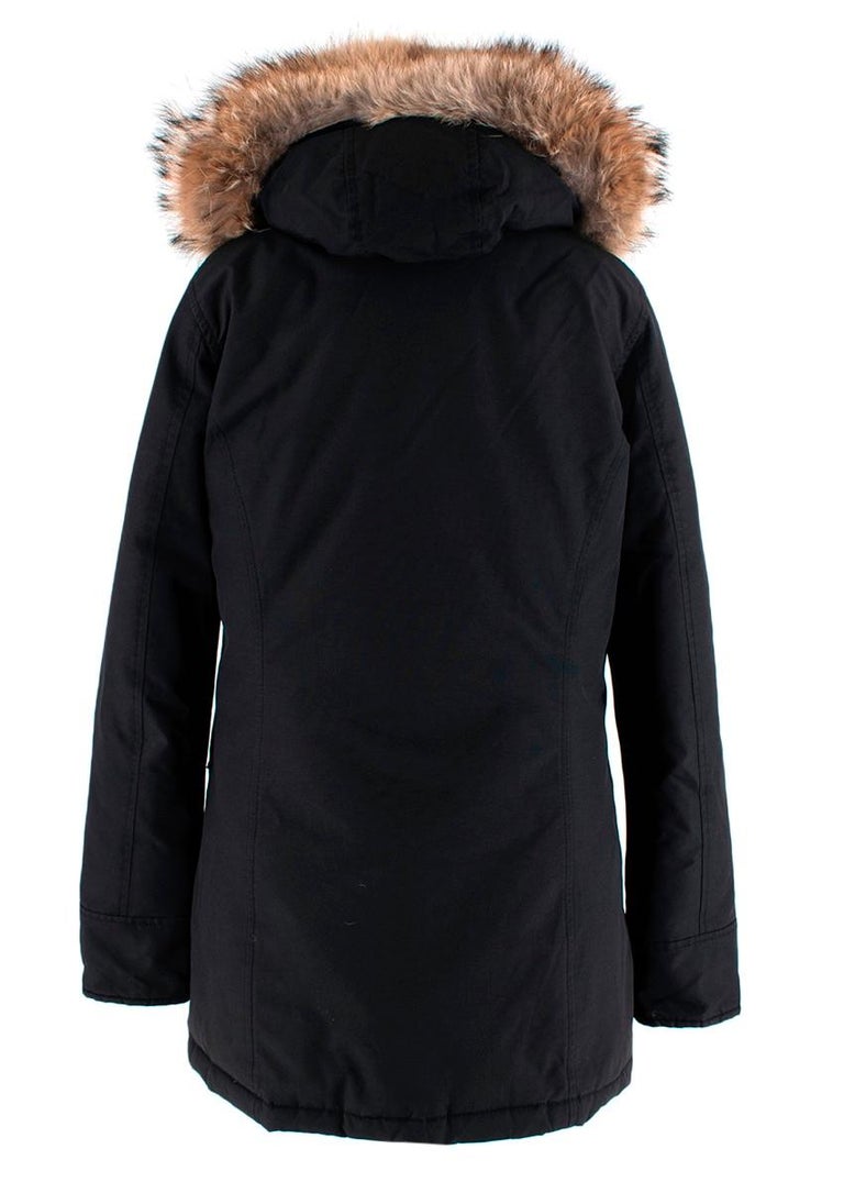 Woolrich Black Luxury Arctic Parka with Removable Racoon Fur Trim For Sale  at 1stDibs